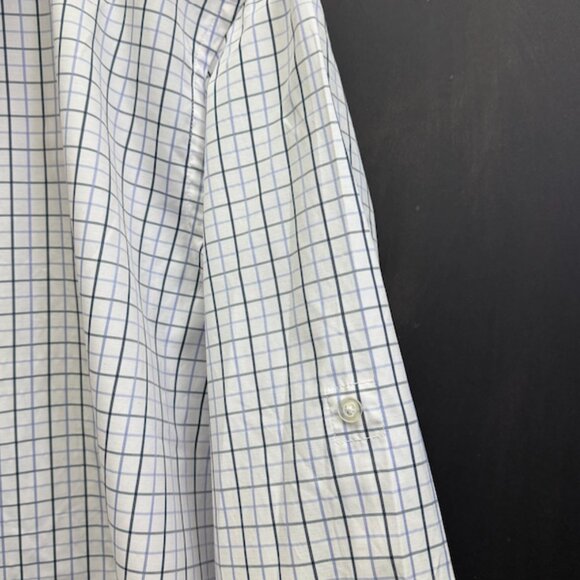 Doc Amelia Collar Shirt Mens White Blue Strip, XL Long Sleeve, Button Up NWOT - Picture 5 of 7